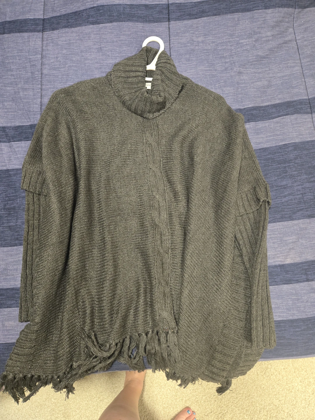 Kismet Grey Knit Poncho Sweater - photo 3