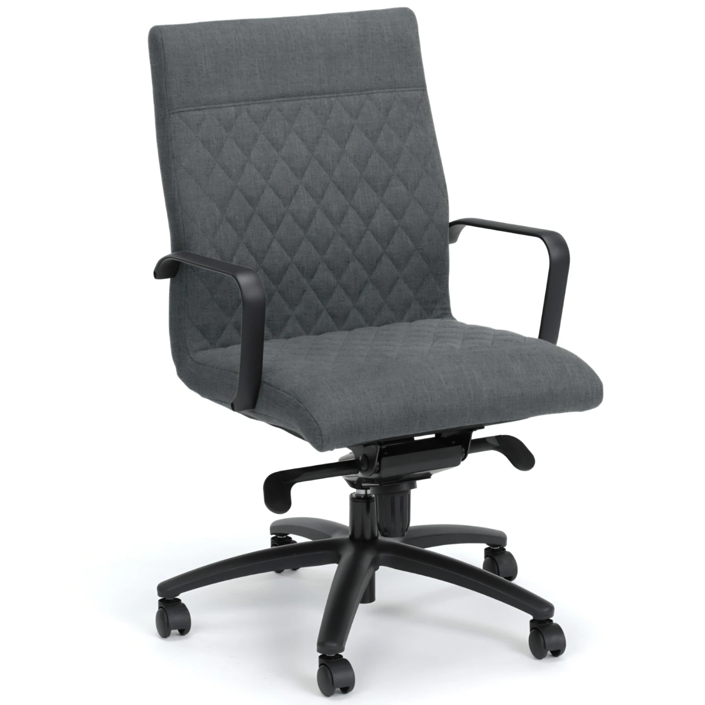 NEW Gray Quilted Fabric Executive Office Chair