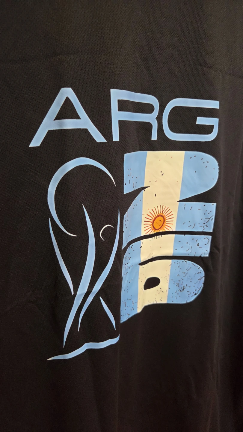 Argentina Soccer Jersey – Black Polyester Shirt – Size L *new - photo 2