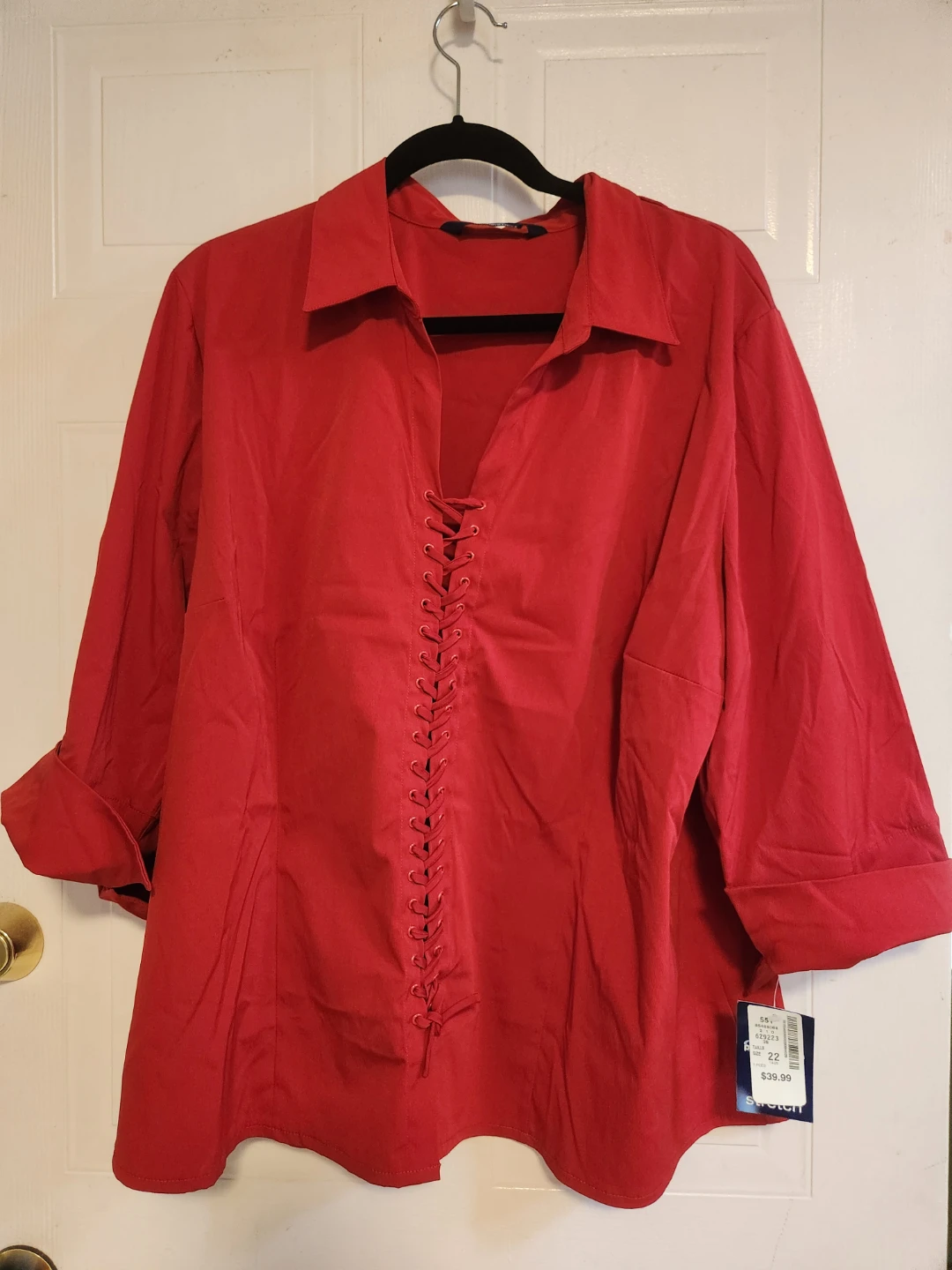 Red Lace-Up Front