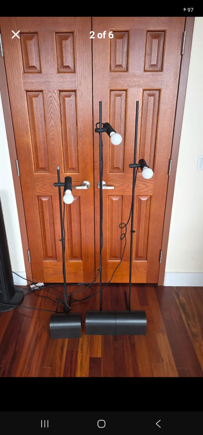 3-Head IKEA HÅRSLINGA Industrial Floor Lamp