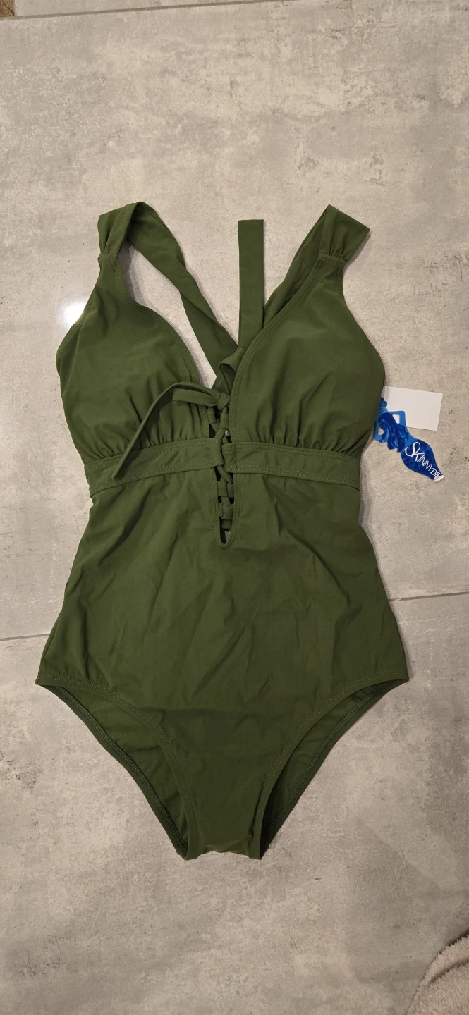 Skinny Dippers Olive Green One-Piece Swimsuit - photo 2