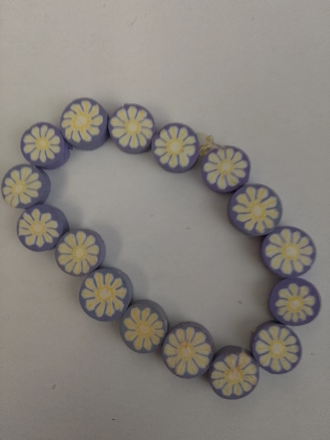 Purple Flower Bead Bracelet 🏈