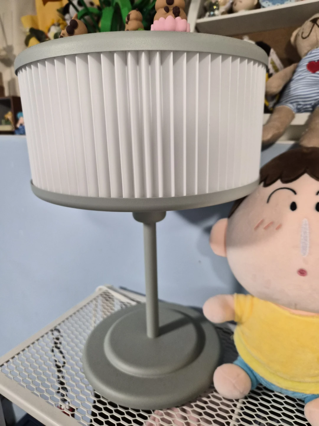 Grey Pleated Table Lamp