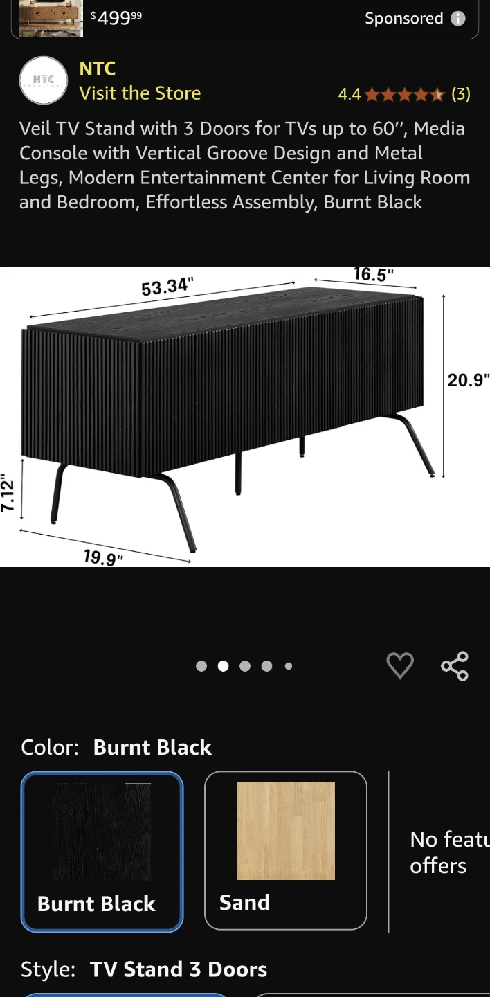 NTC Veil TV Stand with 3 Doors - photo 2