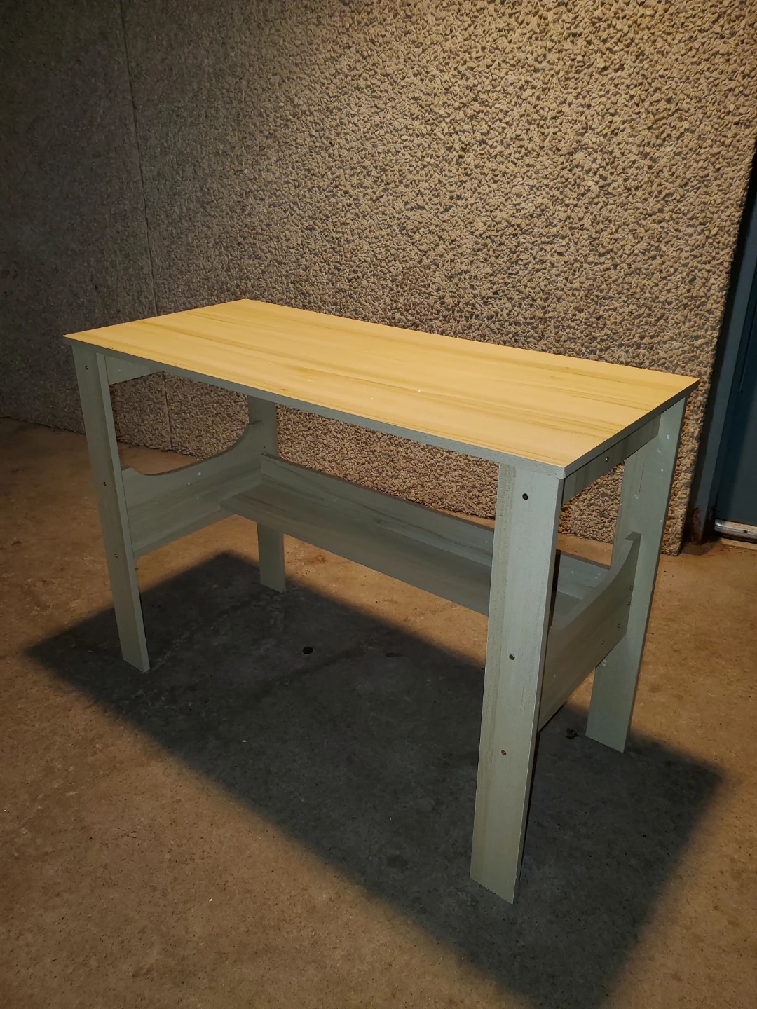 Light Wood Desk with Lower Shelf