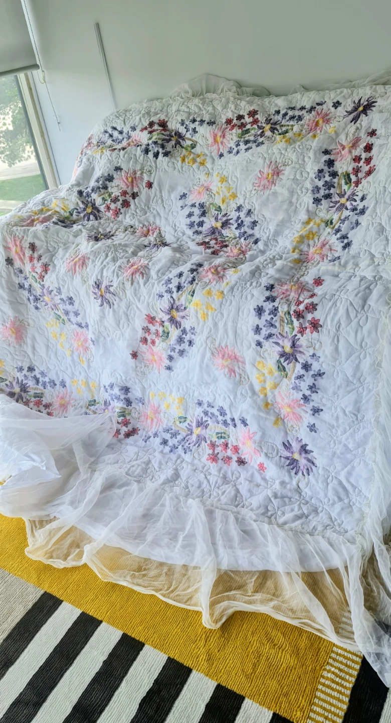 Floral Embroidered bedsheet