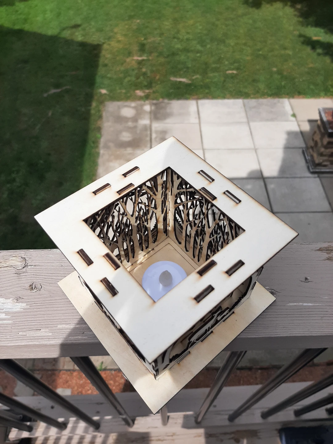 Laser-cut wooden deer forest tea light holder - photo 4