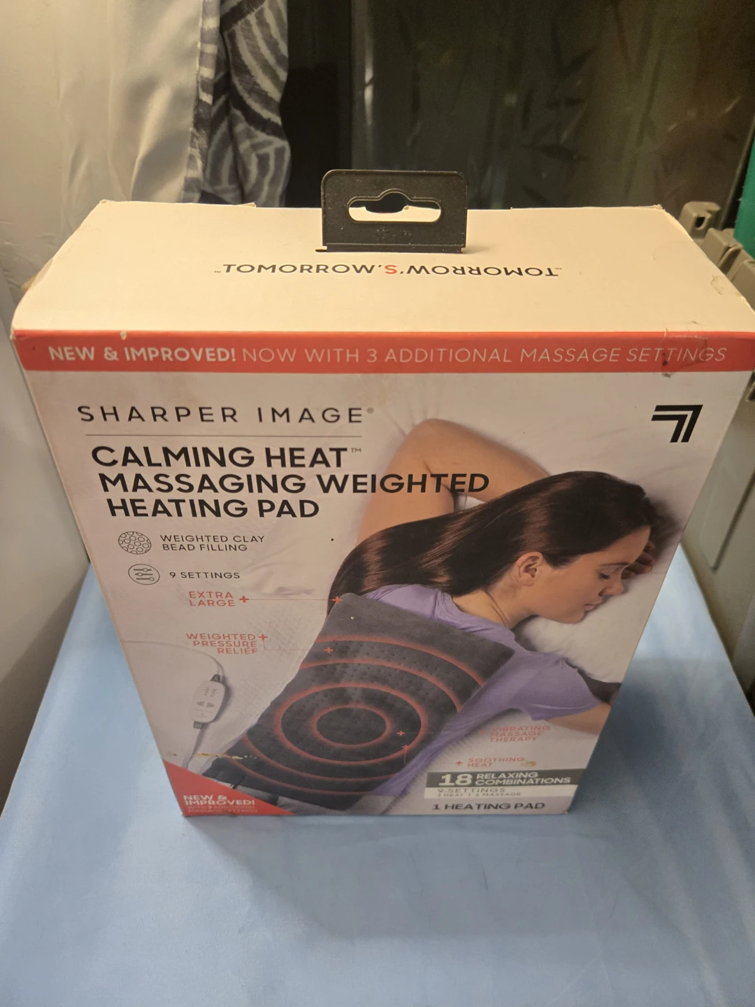 New Sharper Image Calming Heat Massaging Weighted Heat Pad - photo 2