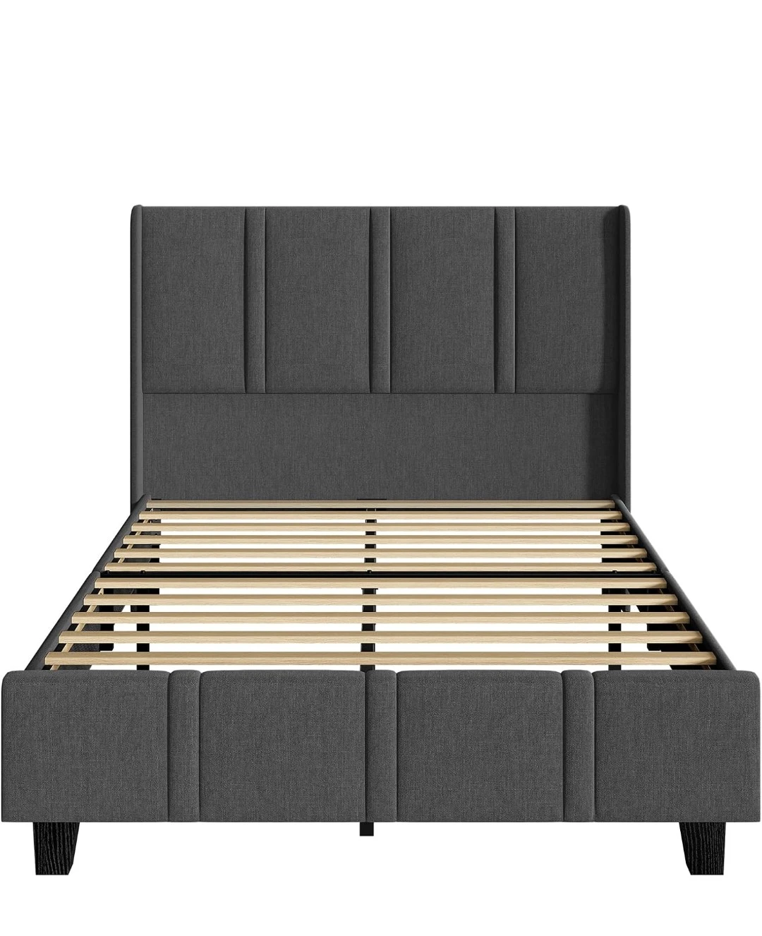 Queen Size Grey Upholstered Bed Frame - photo 3