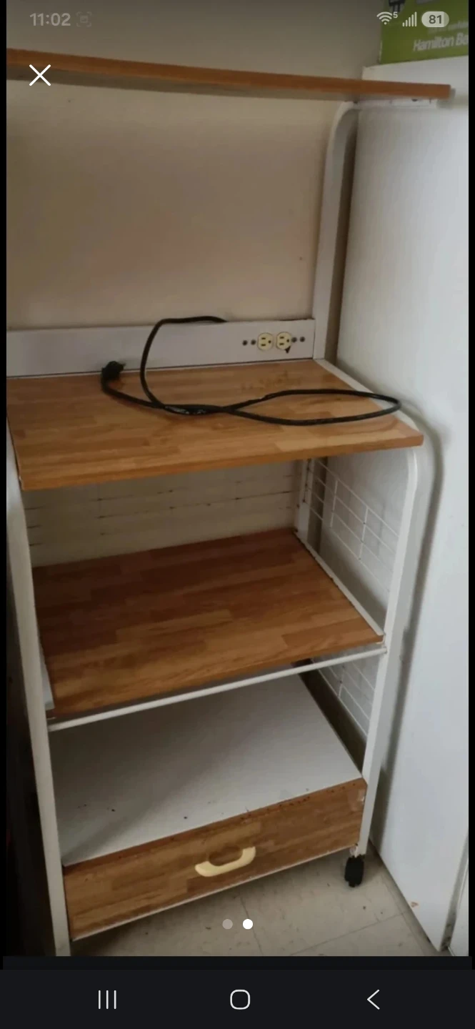 Kitchen Microwave Cart with Outlet🏈 - photo 2