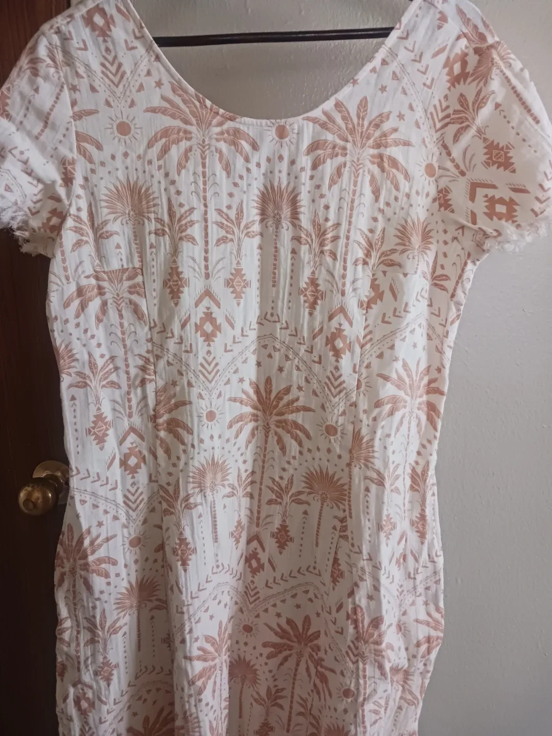 🏈 Palm Print White Dress - photo 2