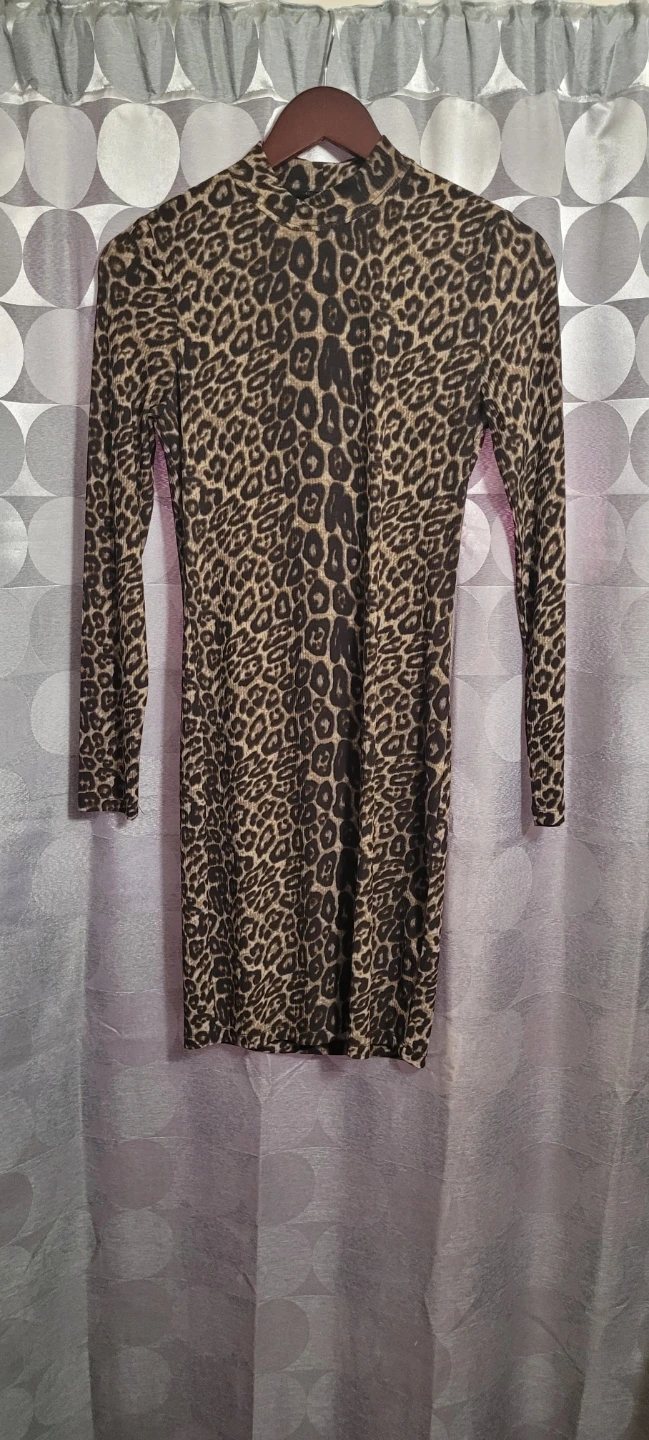 Leopard Print Long Sleeve Dress - photo 2