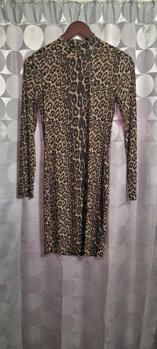 Leopard Print Long Sleeve Dress - photo 2