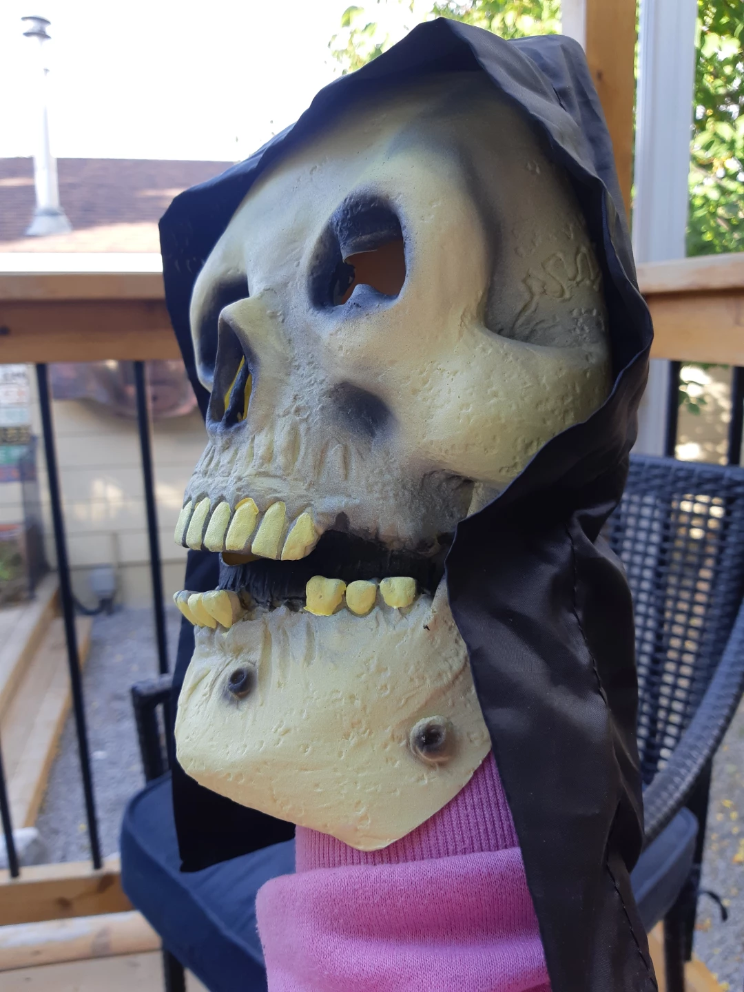 Grim Reaper skull mask / hood Halloween costume - photo 4