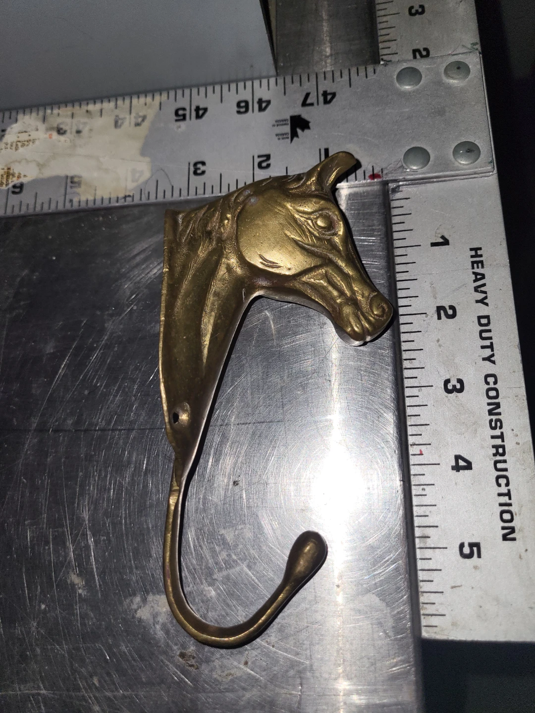 Vintage Brass Horse Head Wall Hook