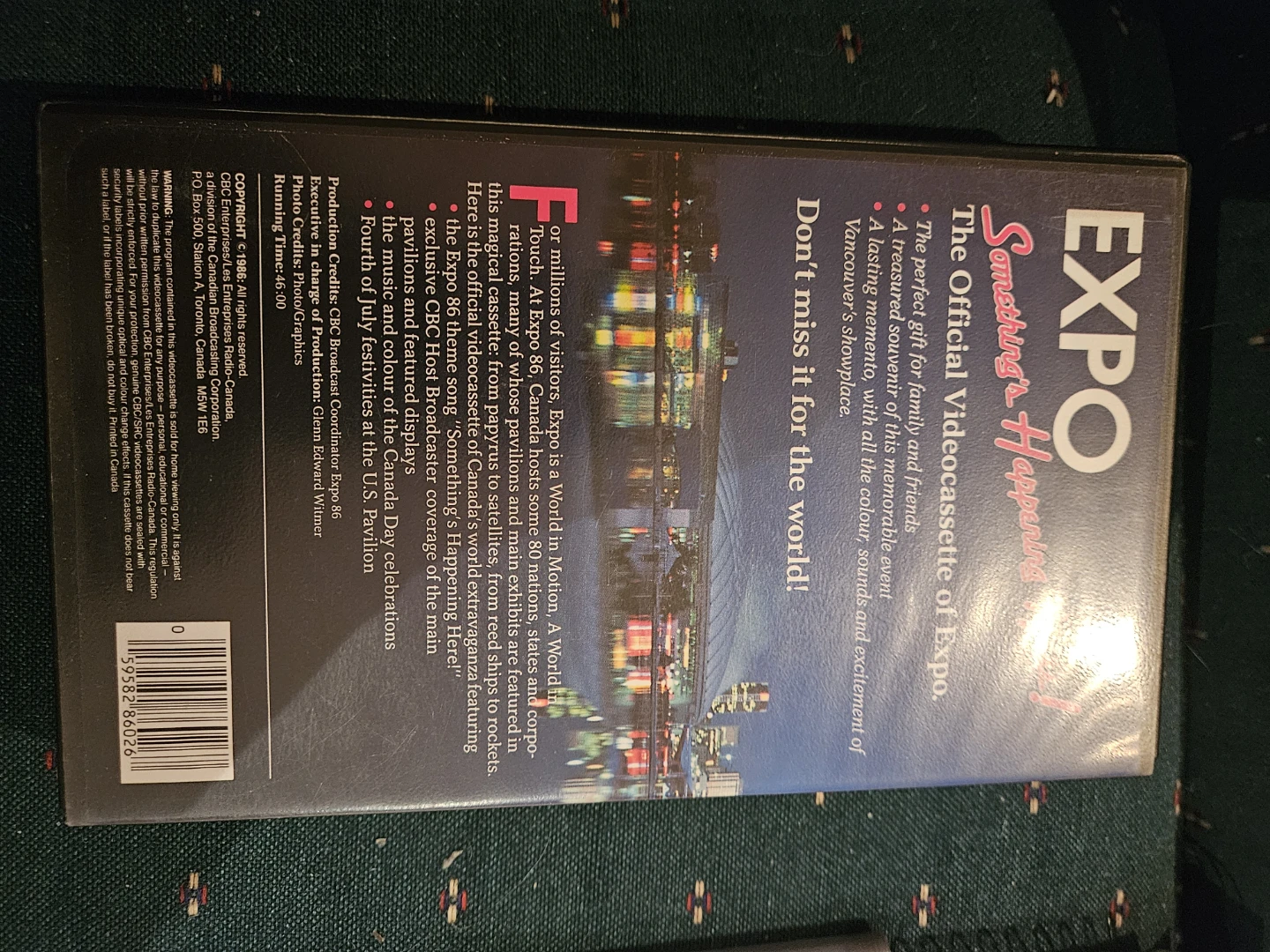 Expo 86 Something's Happening! VHS Videocassette - photo 2