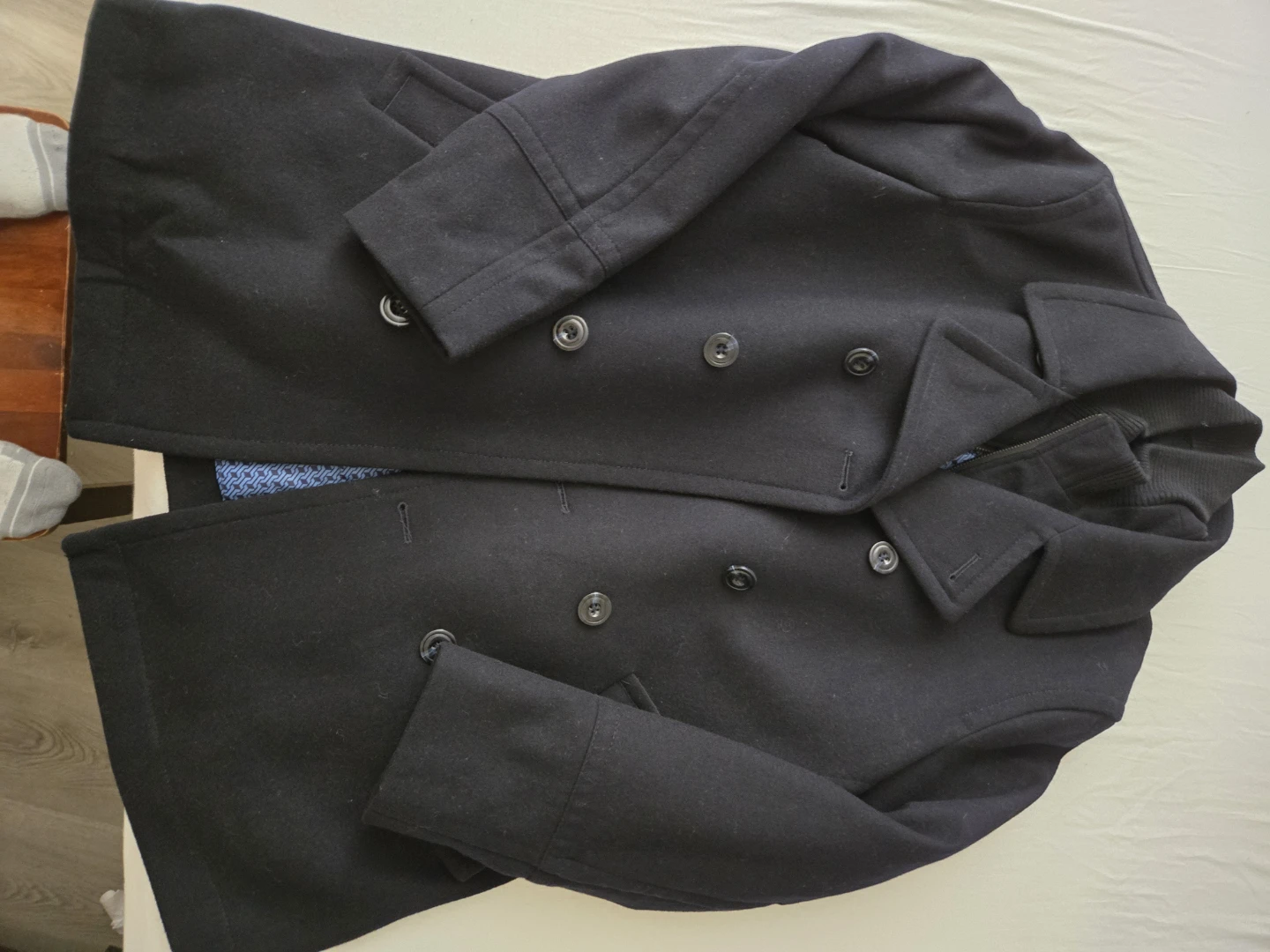 Black Double-Breasted Pea Coat - photo 2
