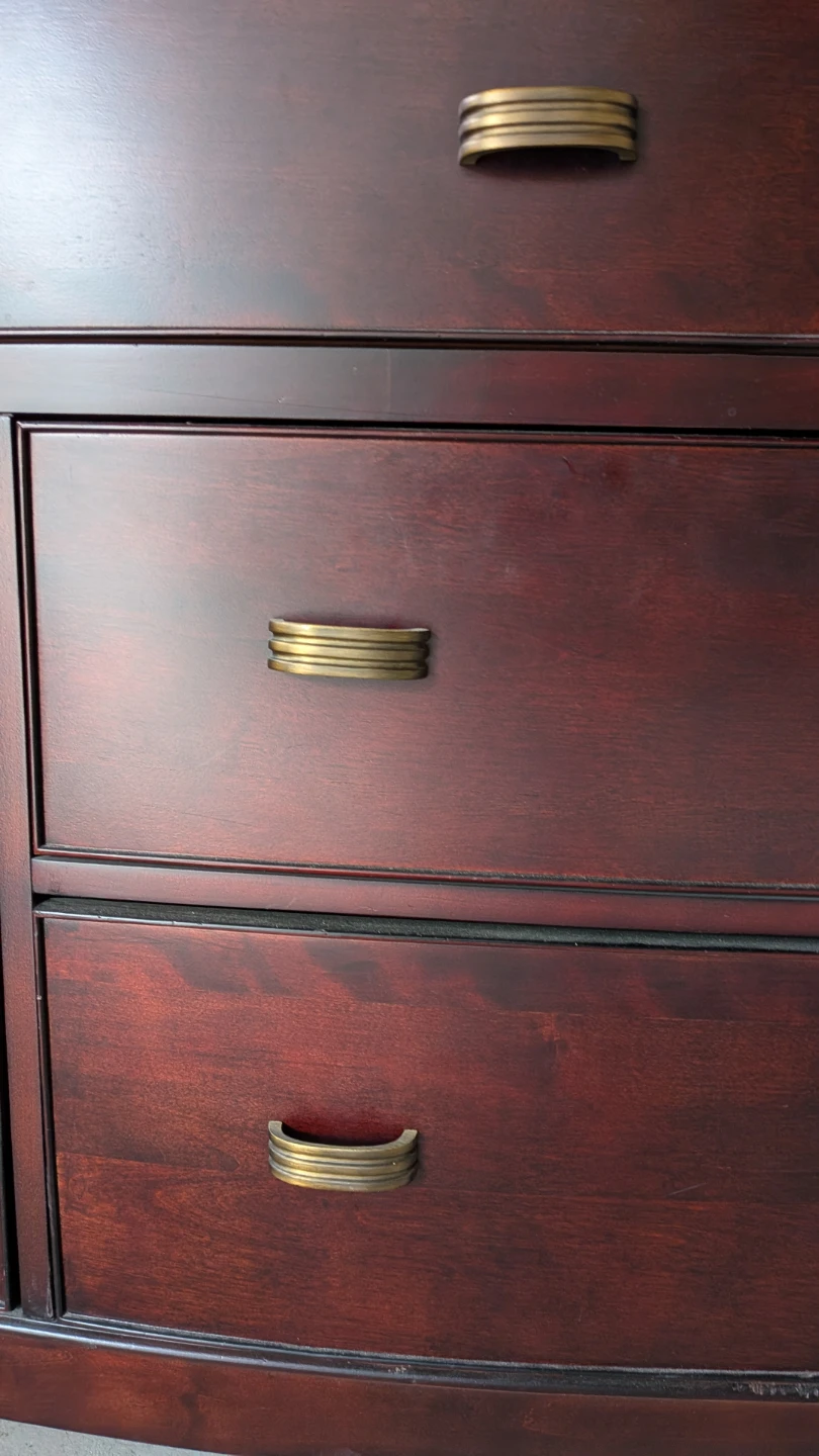 Large dark wood dresser with nine drawers - photo 3