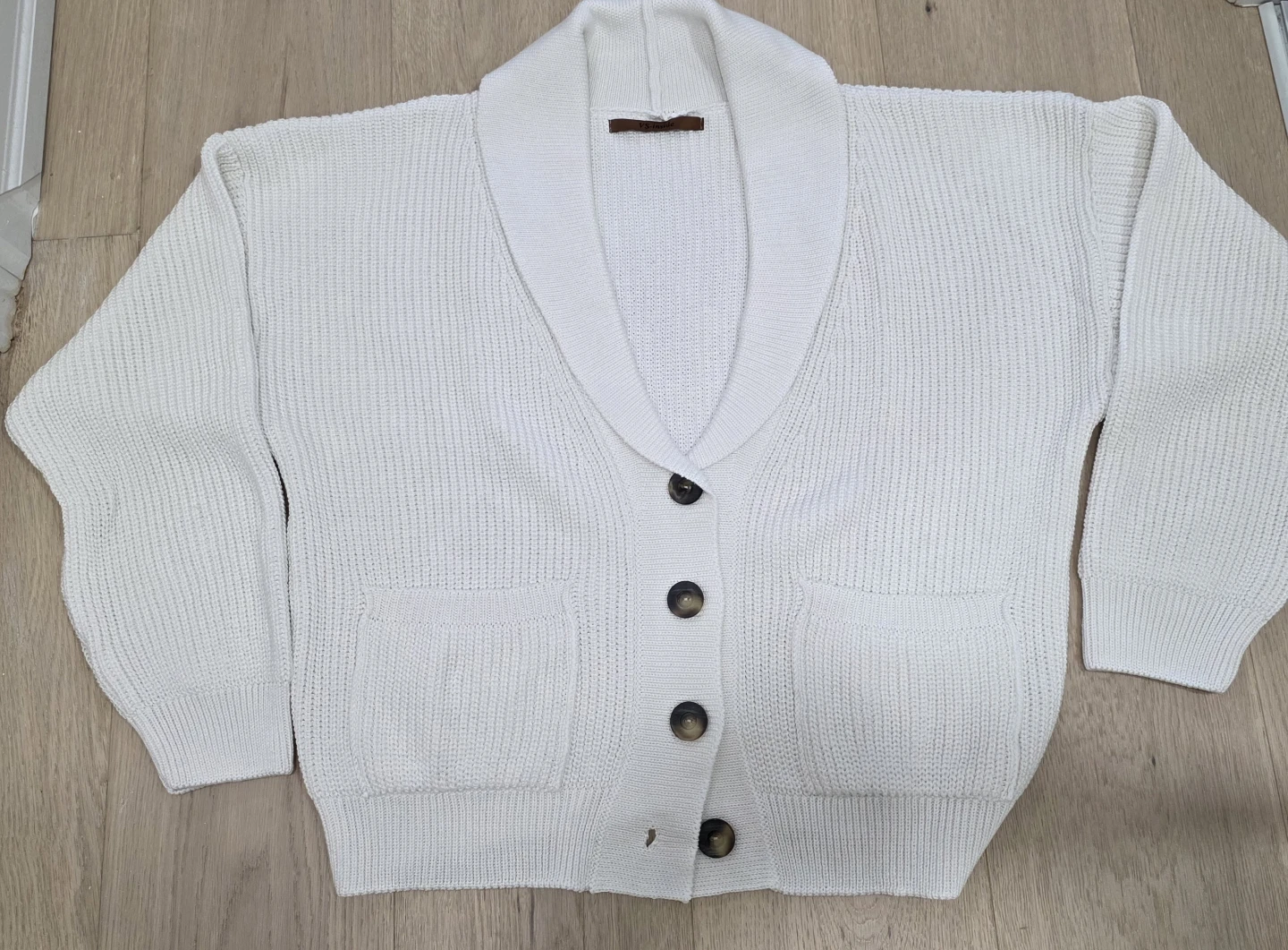 NEW: White Shawl Collar Knit Cardigan (Italian soft cotton) - photo 2