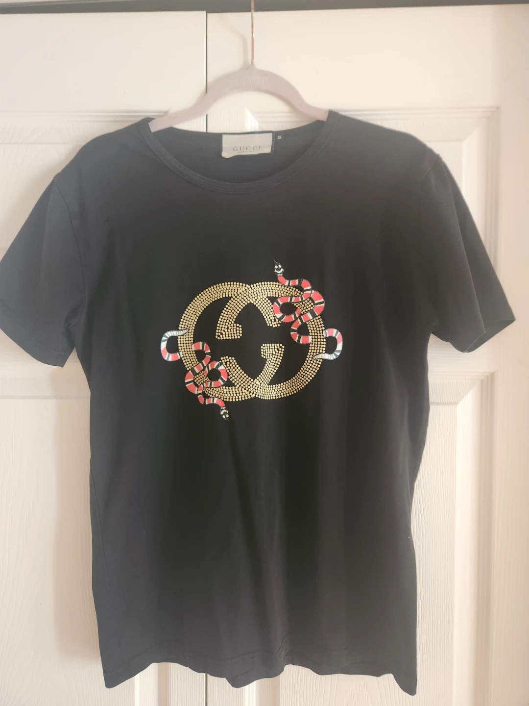 Gucci Black T-Shirt with Snake Logo