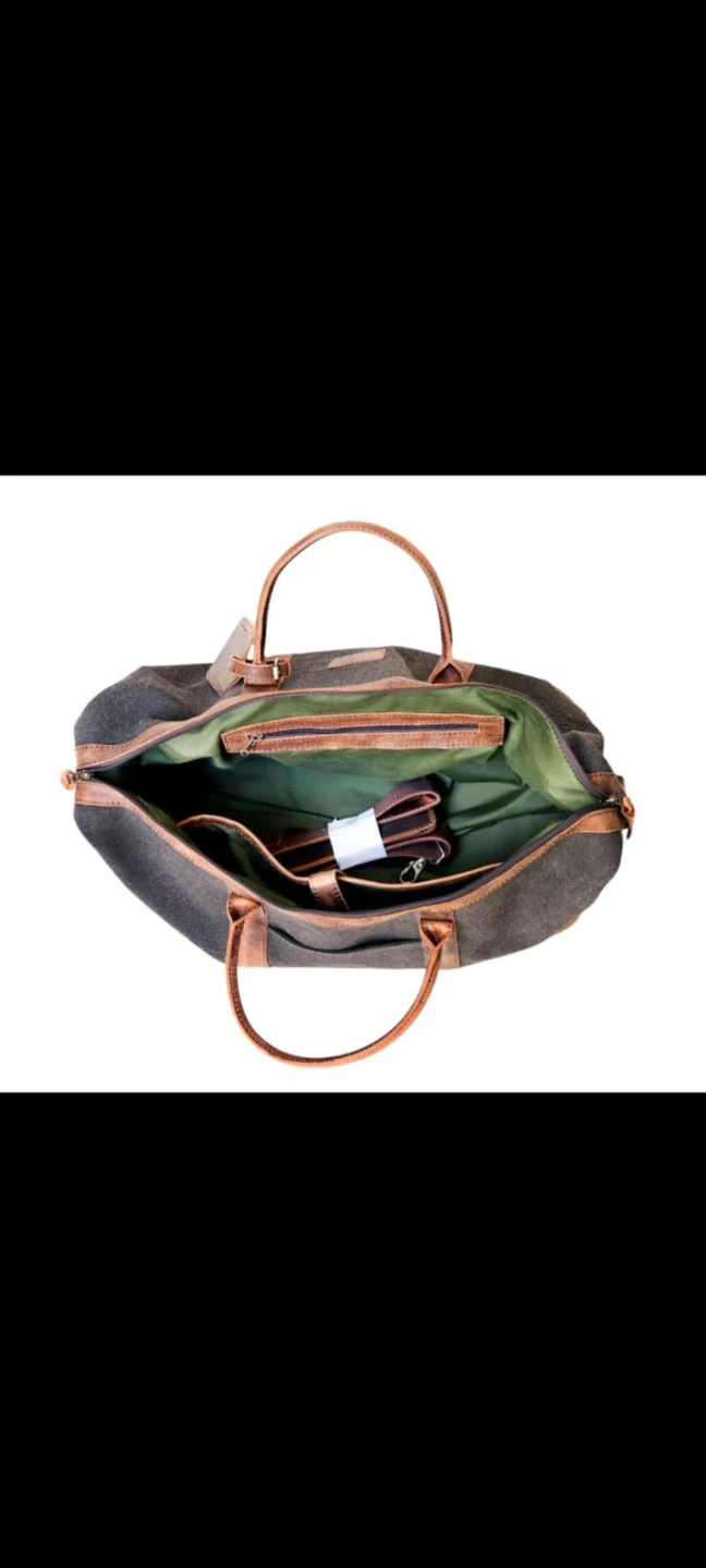 Canvas and Leather Travel Duffel Bag Set - photo 3
