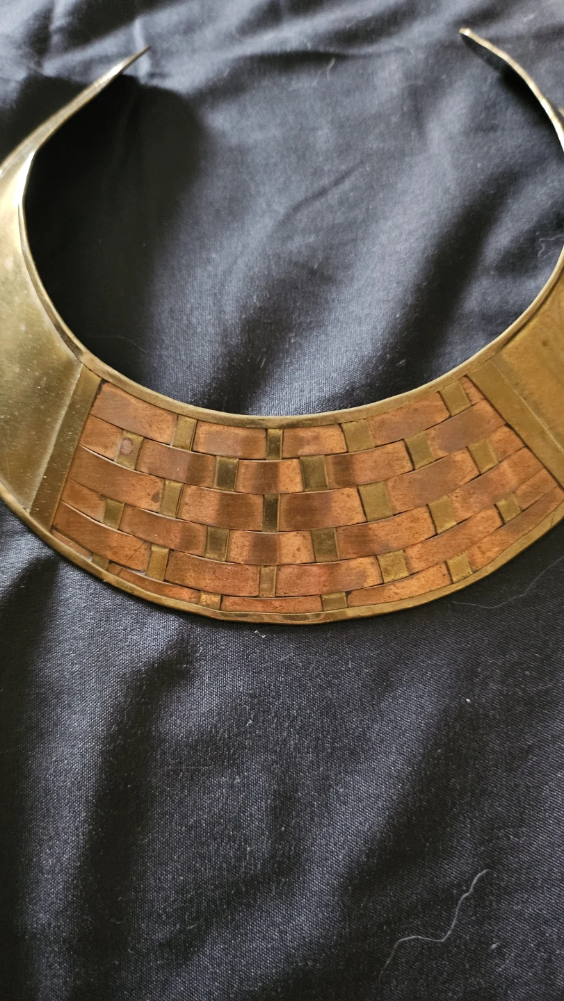 Vintage Brass and Copper Collar Necklace - photo 4