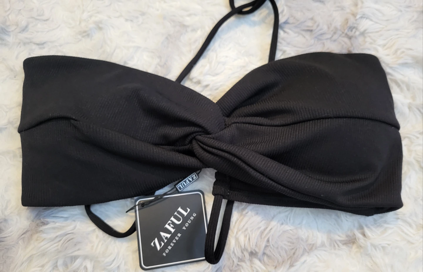 New Large Black Ribbed Bikini - photo 2