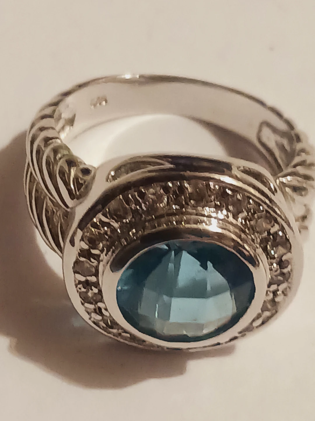 Gorgeous Sterling Silver 925 Blue Topaz Ring.8. - photo 2