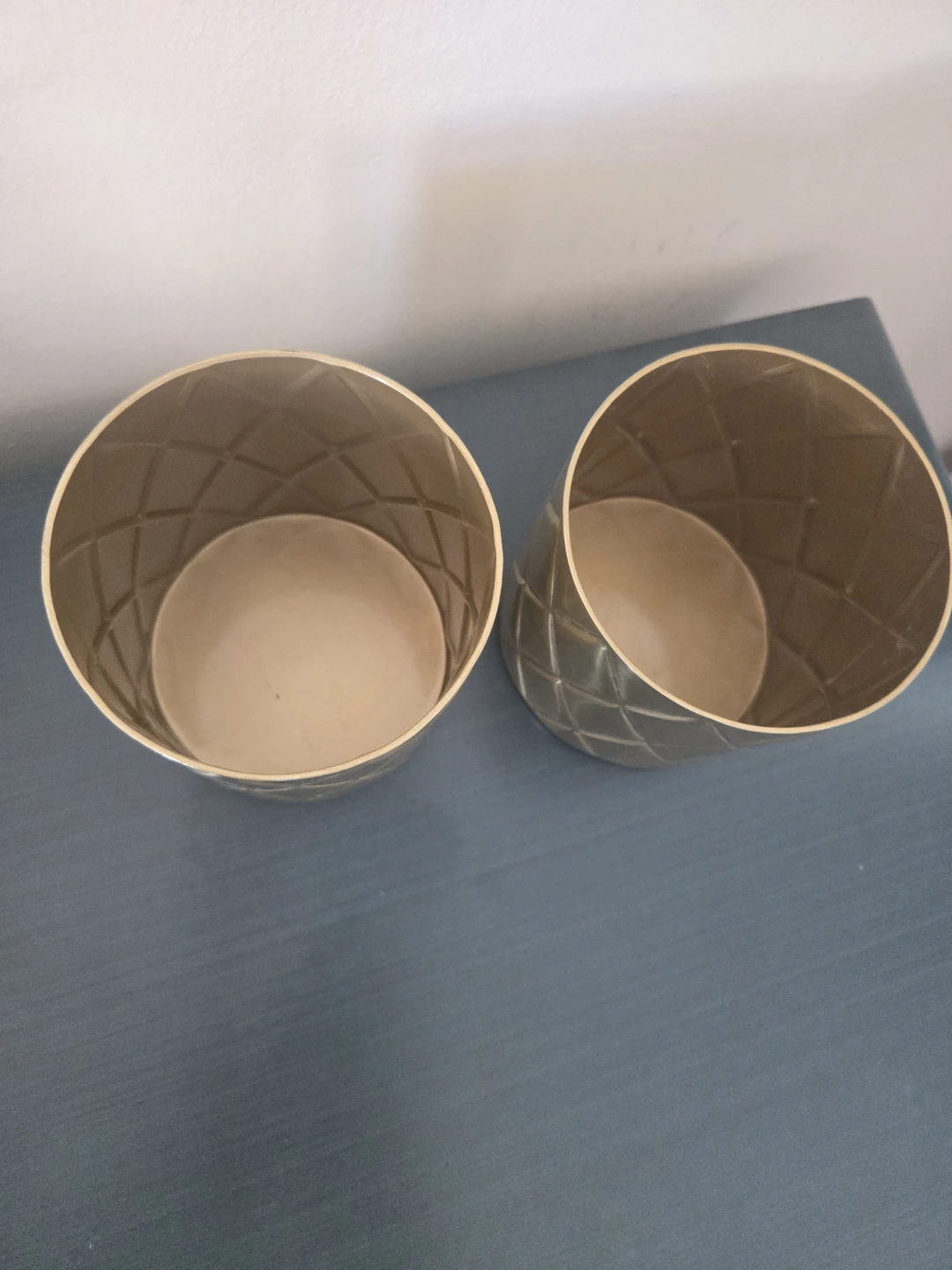 IKEA Gold Plant Pots x 2 - photo 2