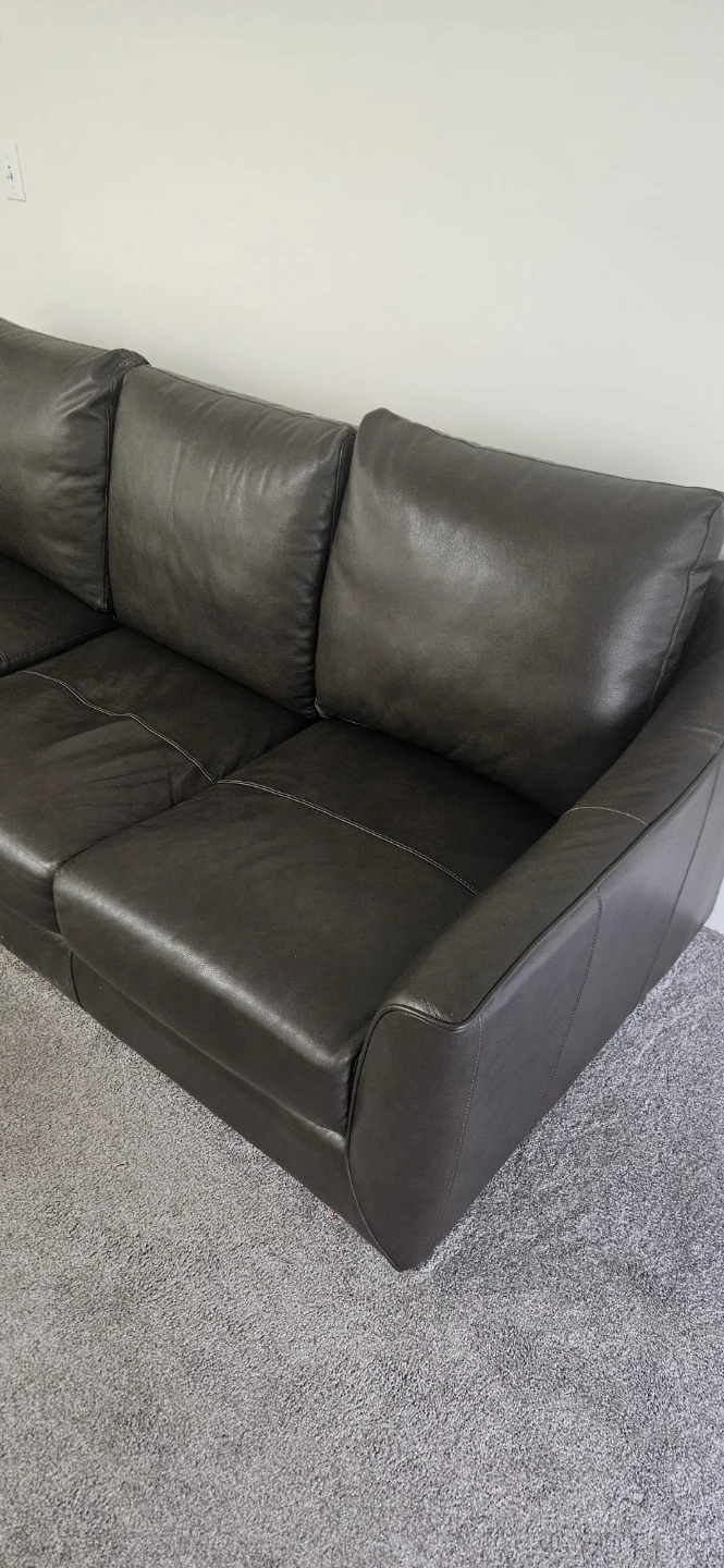 Leather Couch Dark Brown - photo 5