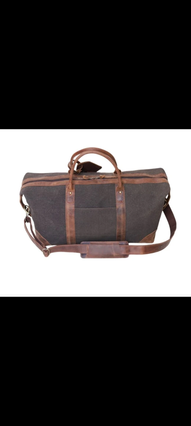 Canvas and Leather Travel Duffel Bag Set - photo 5