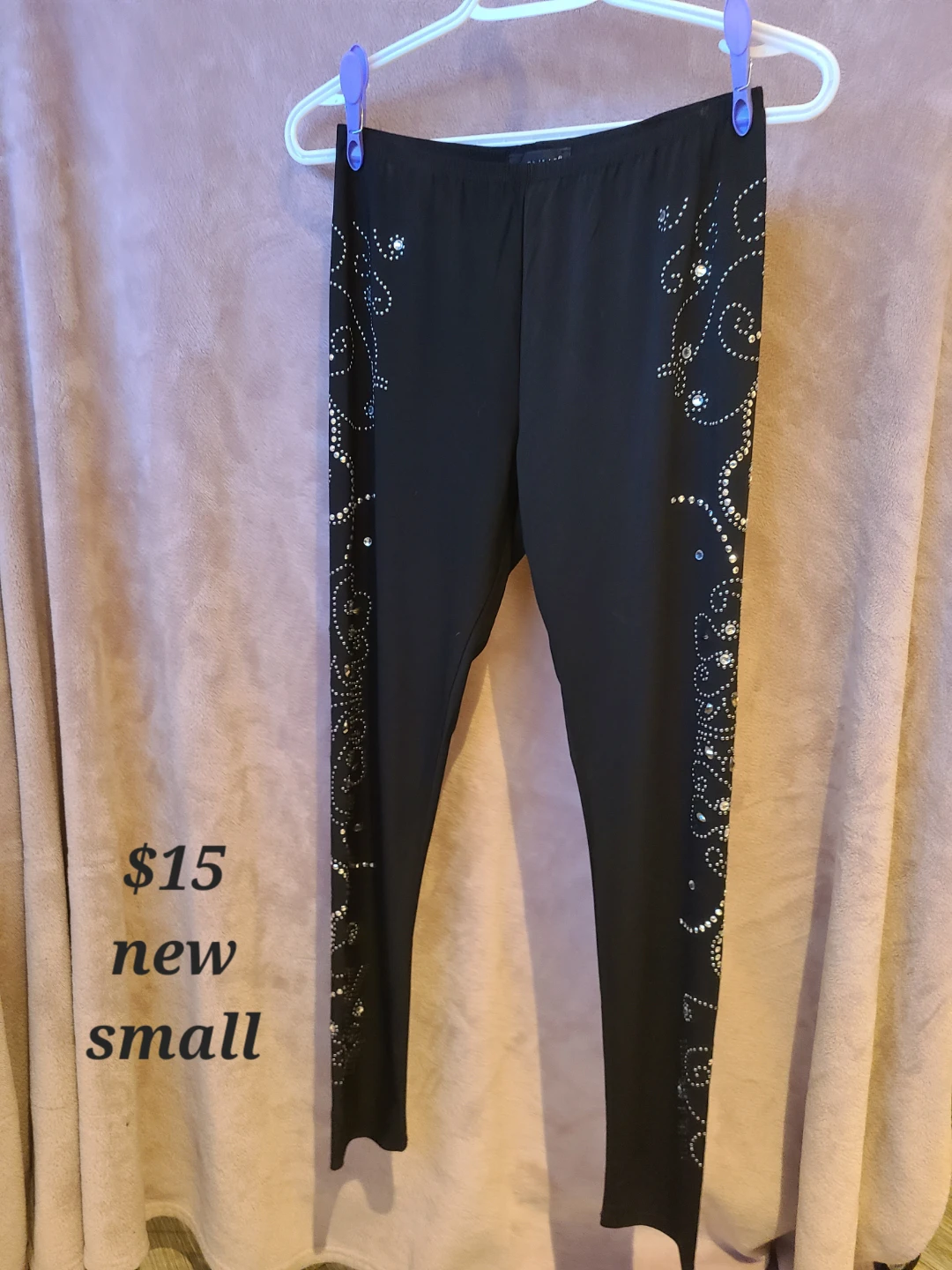 Black embellished leggings size small