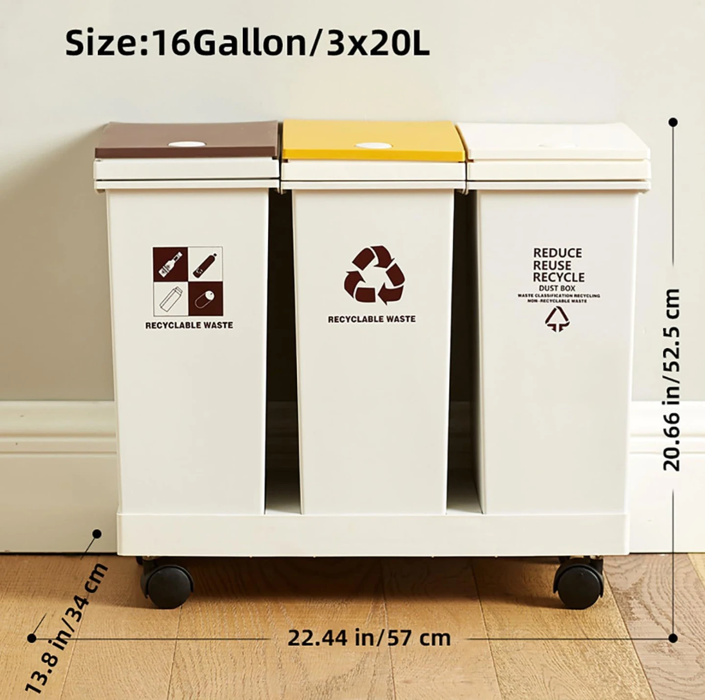 Brand New 3-Compartment Recycling and Waste Bin System - photo 2