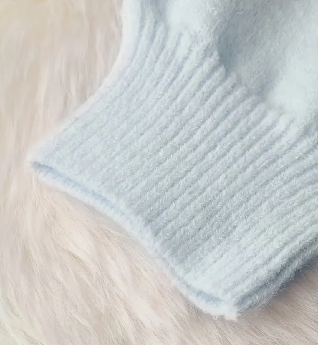 Two-Tone Pastel Button-Down Knit Hoodie - photo 4