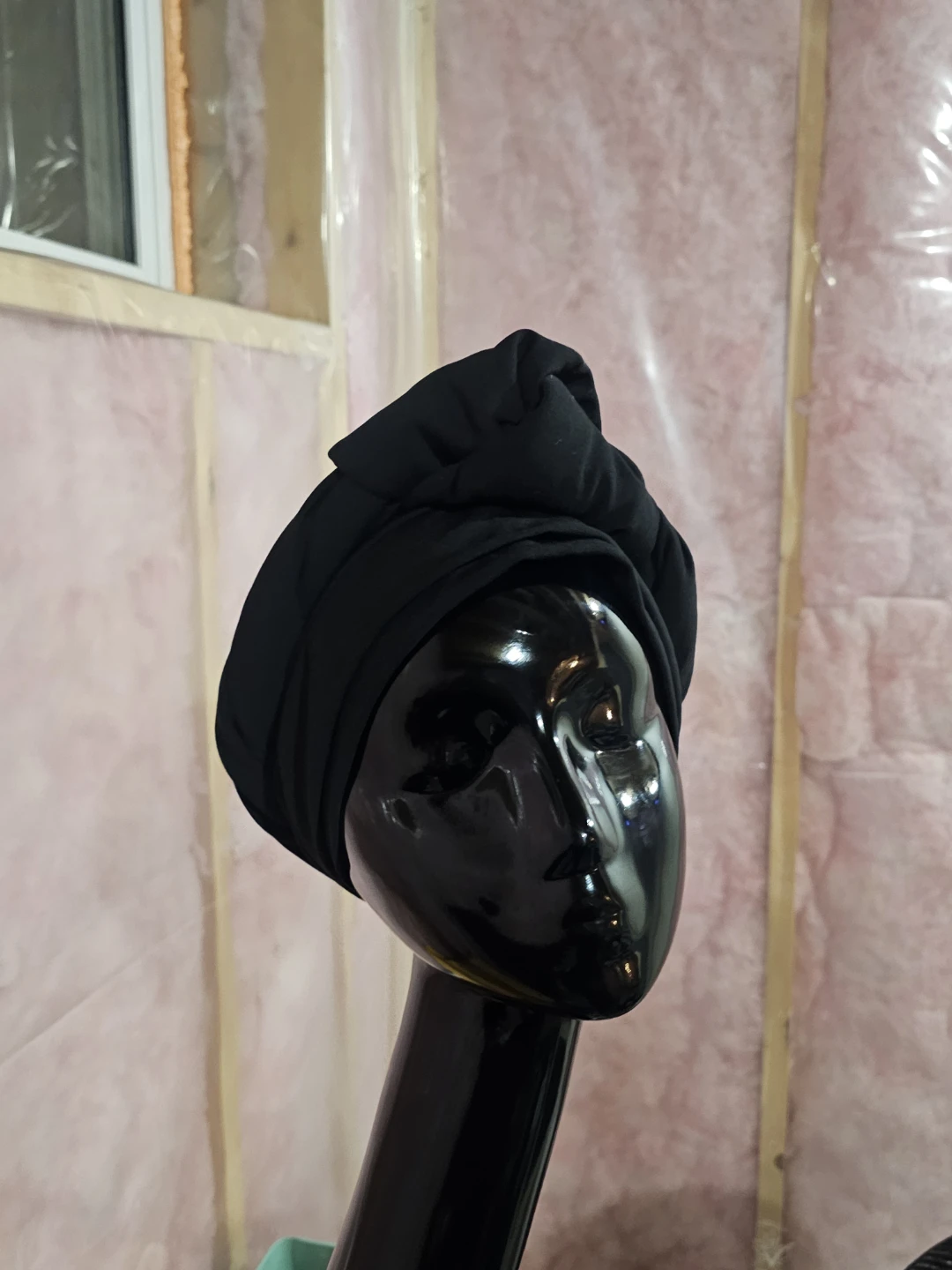 Black Fabric Turban Headwrap