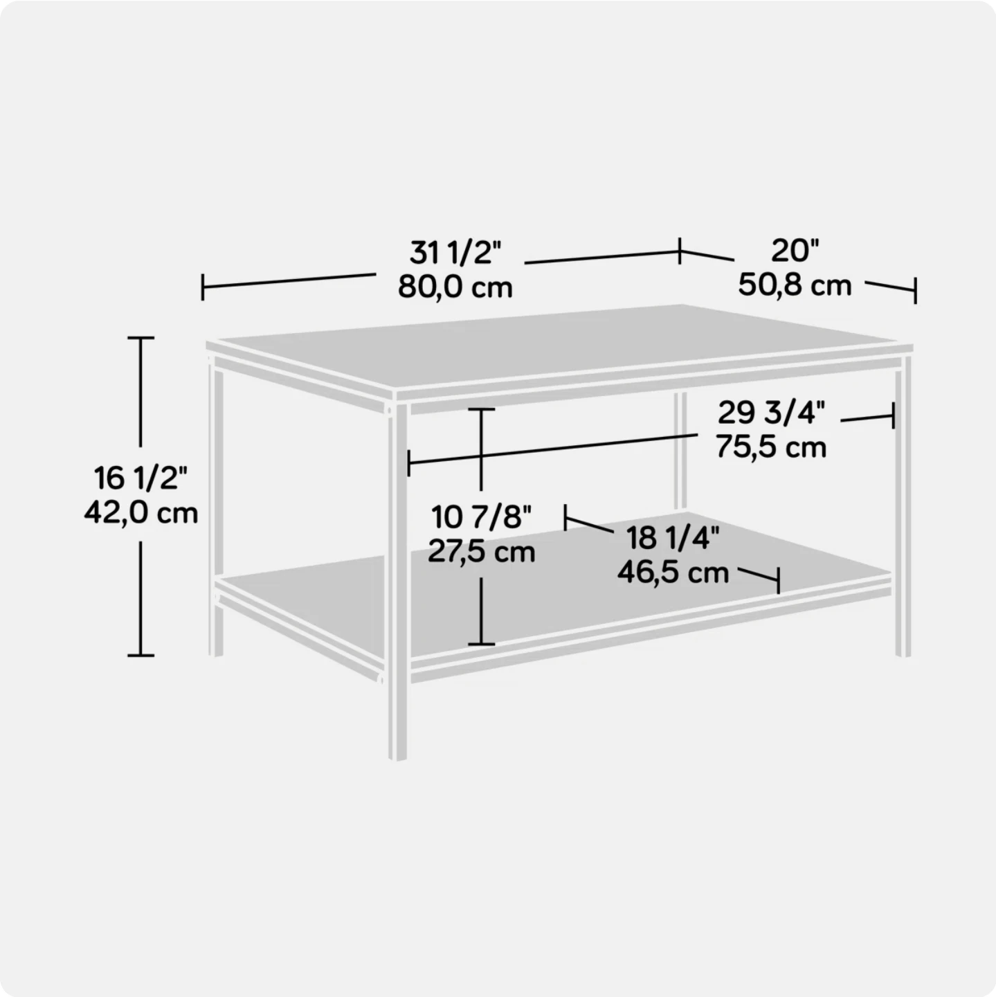 Industrial Coffee Table with Lower Shelf - photo 2