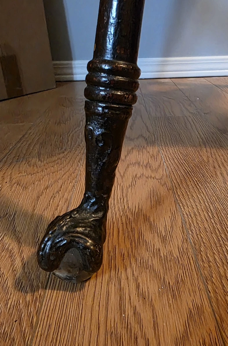 Antique Victorian Tiger Oak Table – Glass Ball & Claw Feet - photo 3