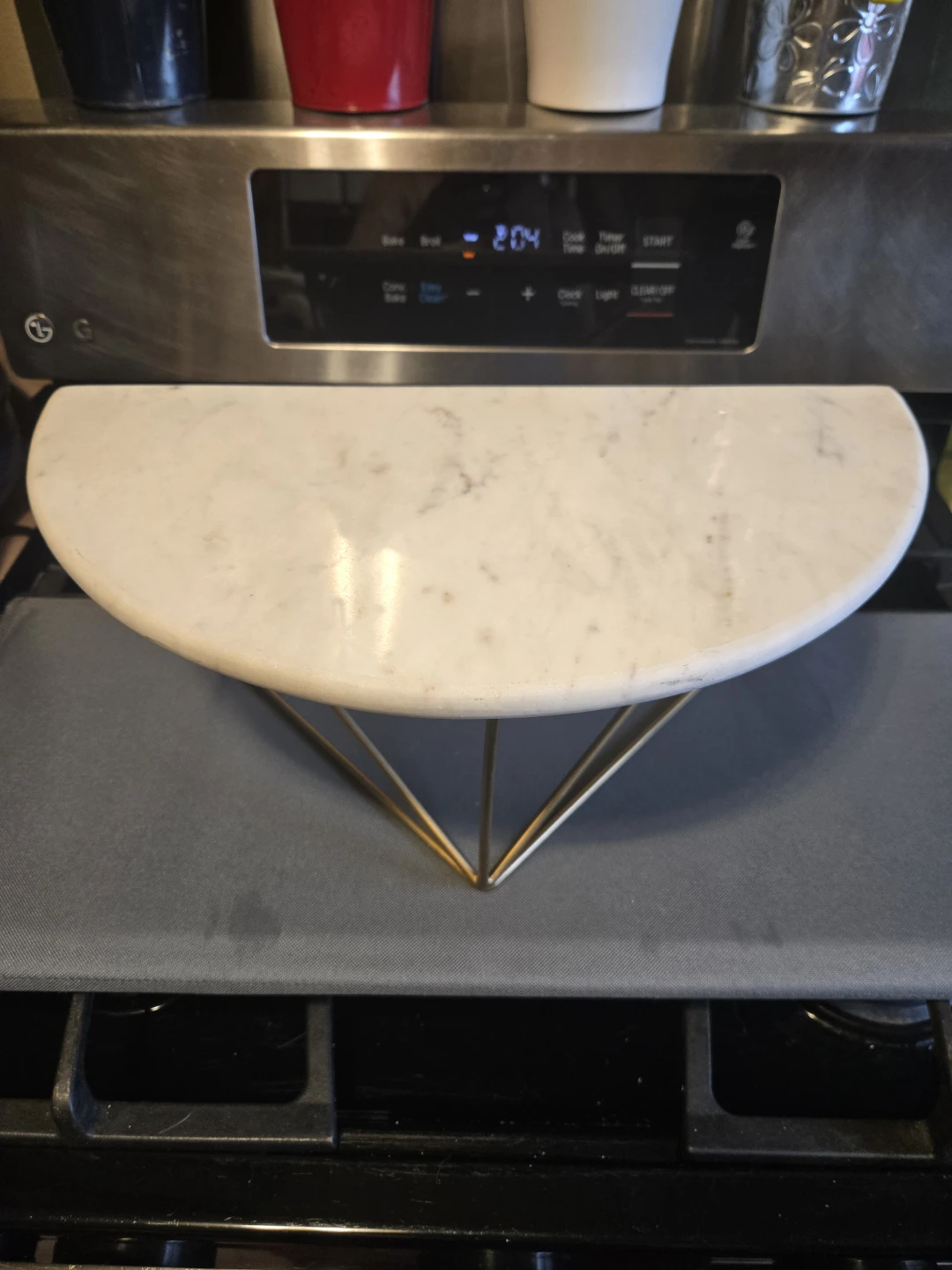 Luxury Chinto Solid Marble 16.5" Floating Shelf - Gold Geometric - photo 2