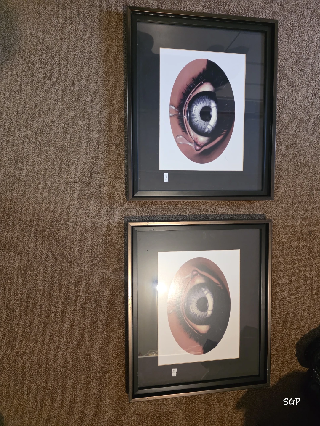 Set of Two Framed Crying Eye Art Prints