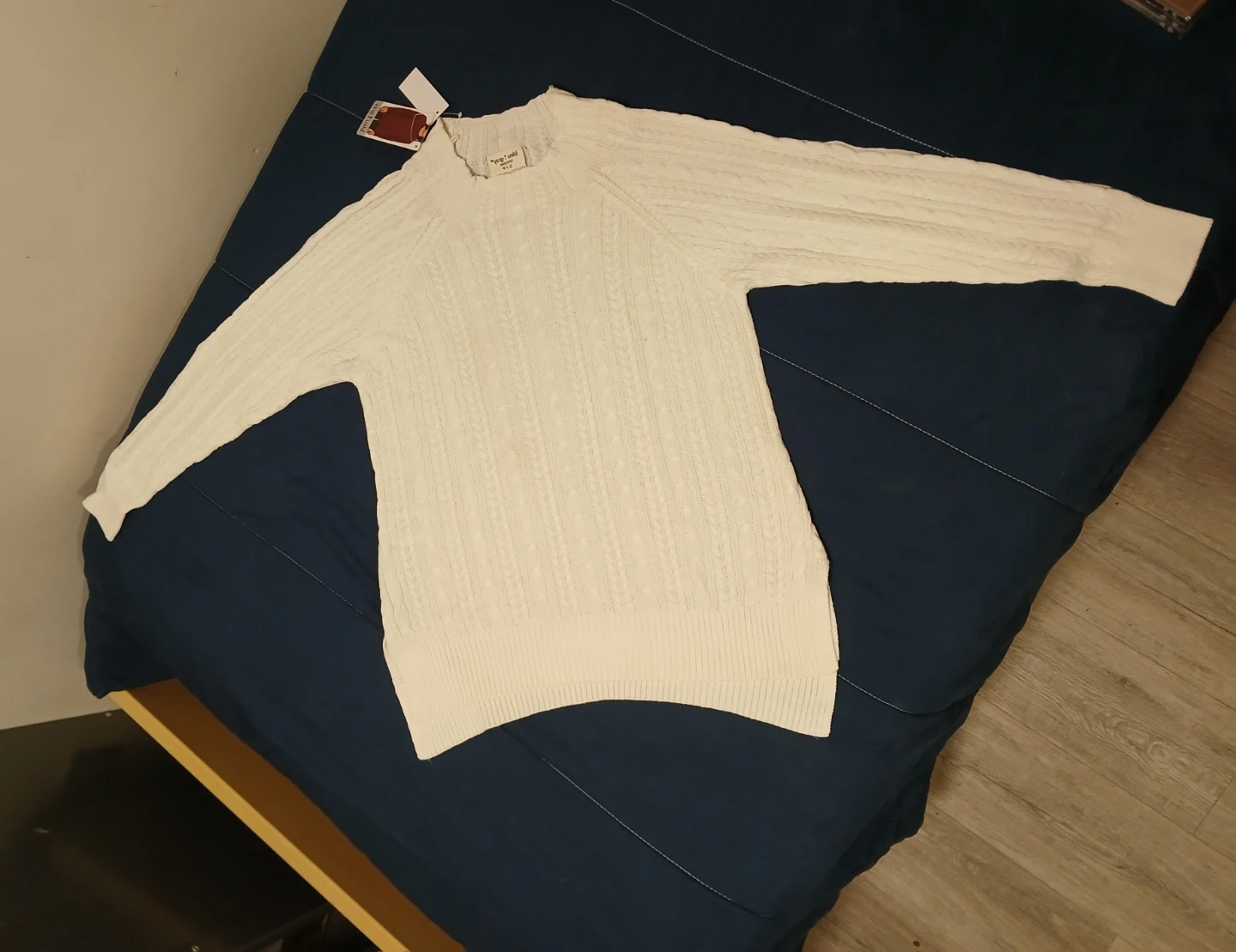 Bleu Gray White Cable Knit Sweater - photo 2