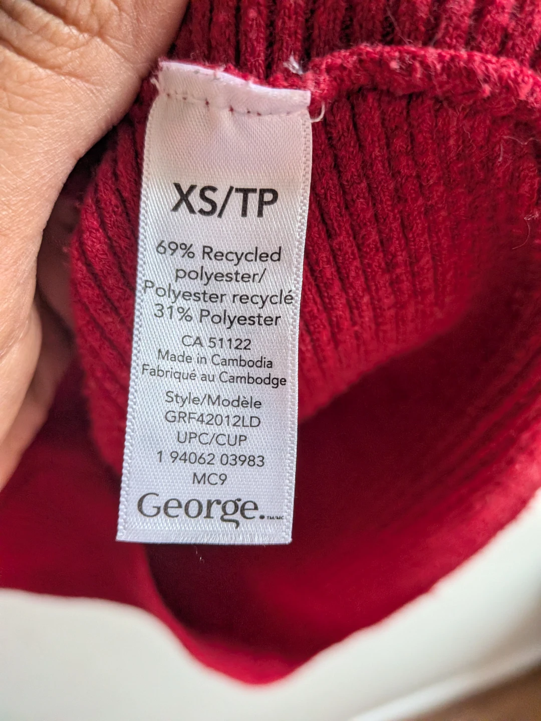 🏈George Red Ribbed Long Sleeve sweater - photo 5