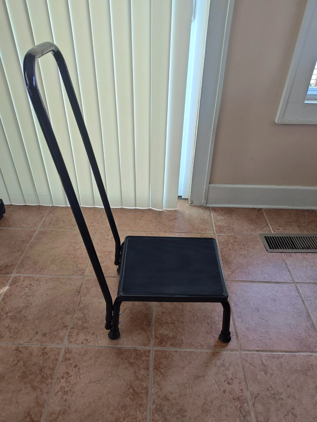 Black Step Stool with Support Handle