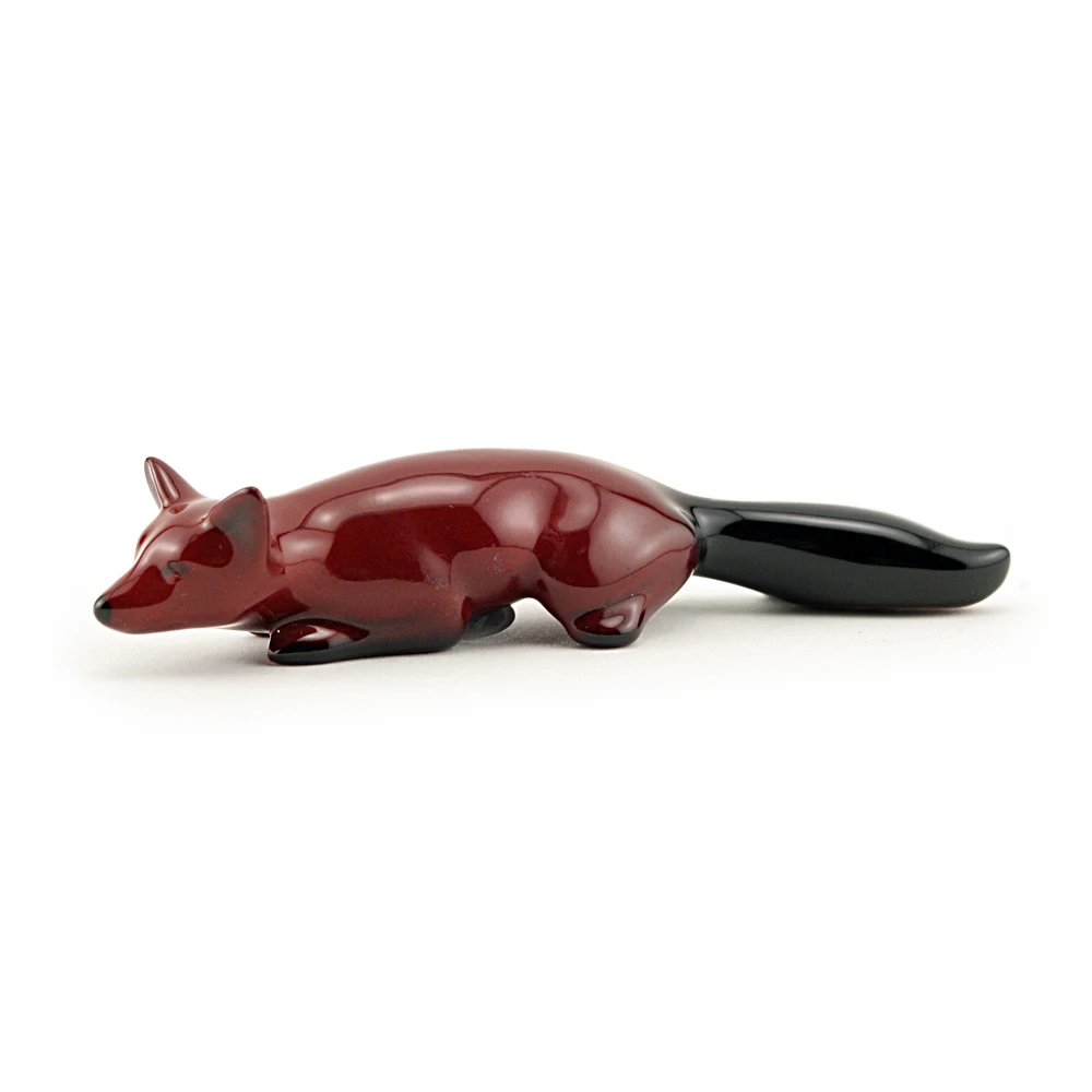Royal Doulton Flambe Stalking Fox Figure (Red & Black)