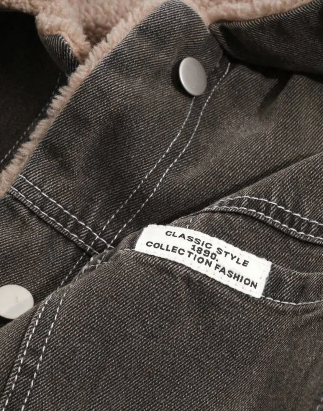 Classic Style Sherpa Denim Jacket Size M - photo 5