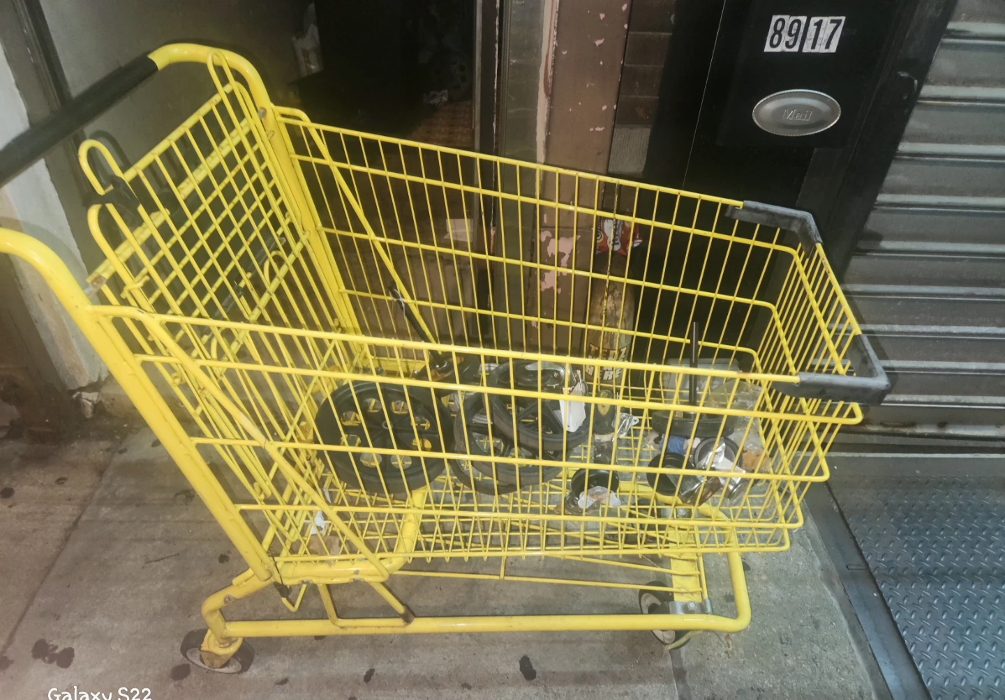 Yellow Metal Shopping Cart