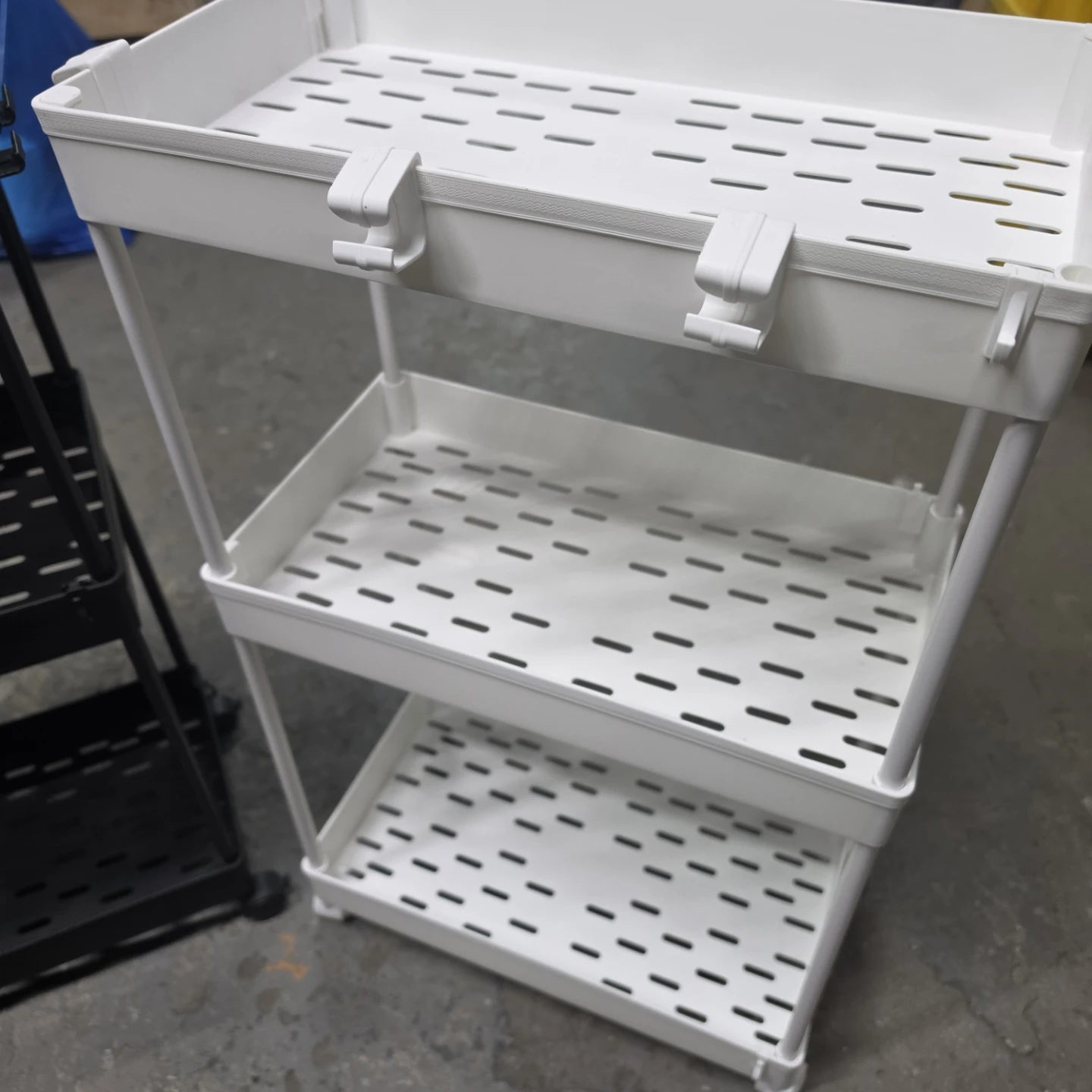 2× 3-Tier Rolling Storage Cart (White or Black) - photo 3
