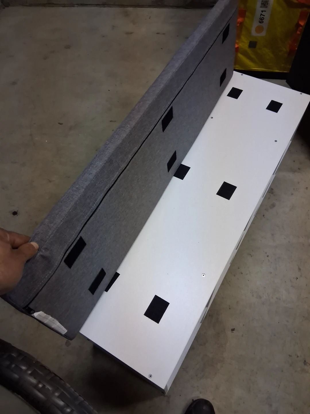 White Storage Bench with Gray Cushion - photo 3
