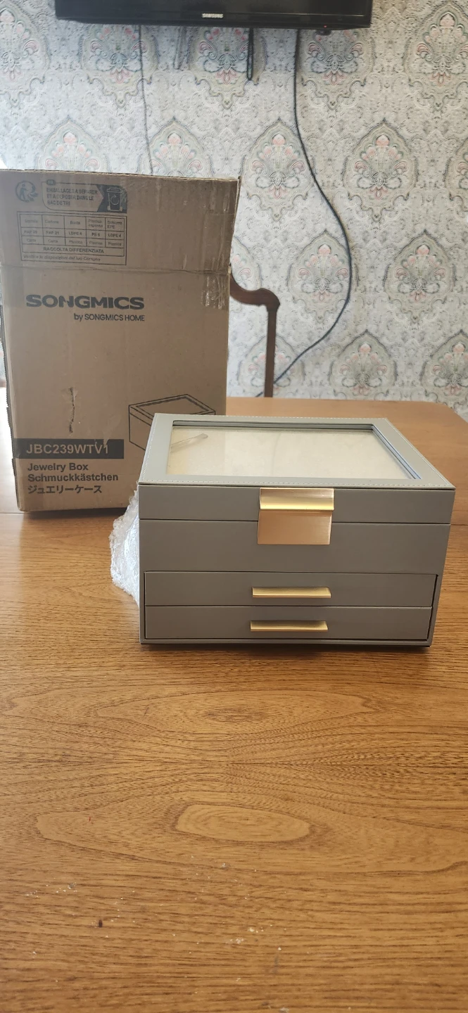 SONGMICS Jewelry Box JBC239WTV1