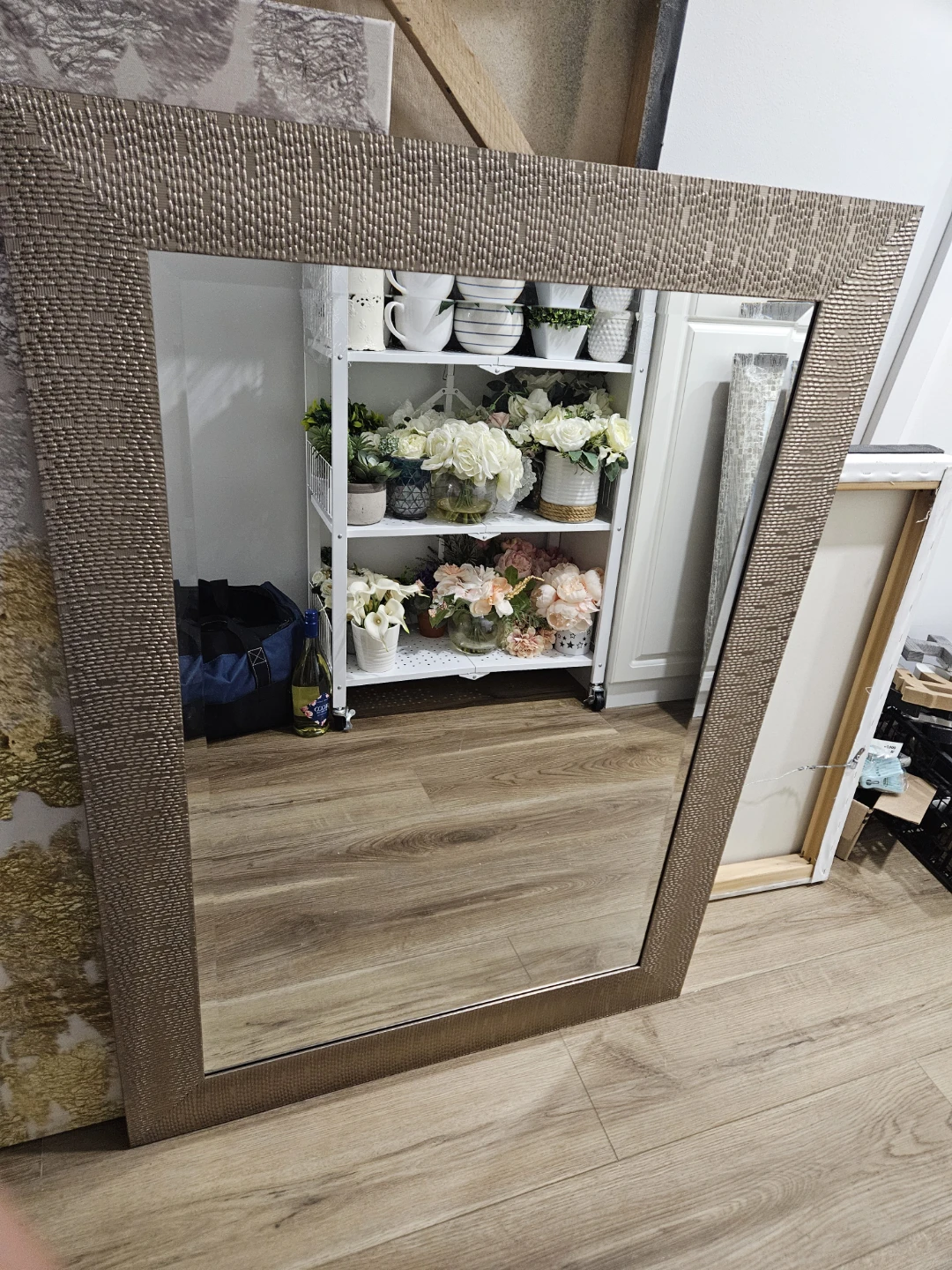 Large Metallic Textured Wall Mirror